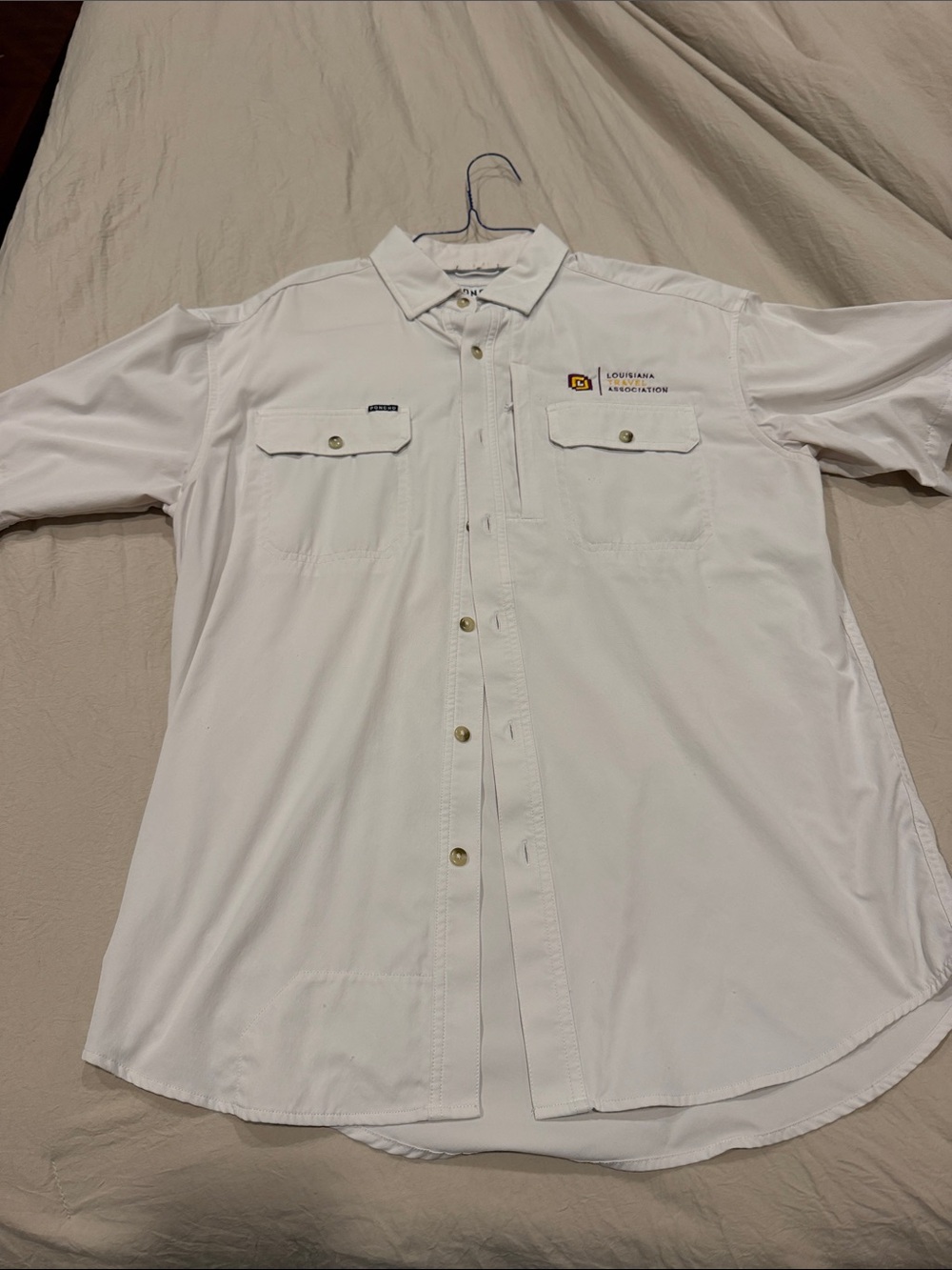 Men's Poncho White Button-Down Work Shirt